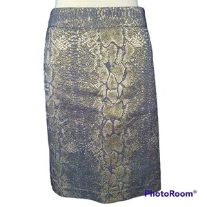 NWT Worthington snakeskin print metallic pencil skirt